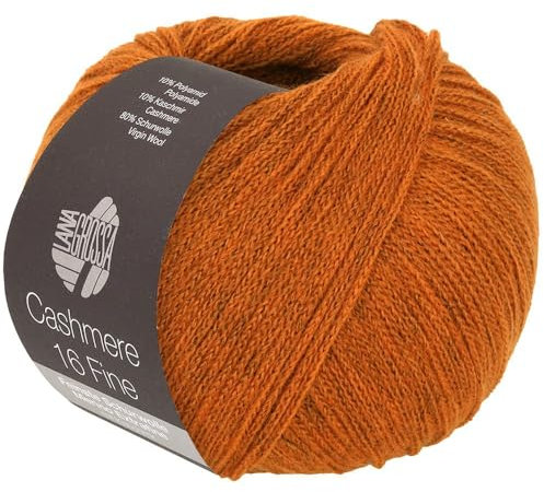 LANA GROSSA Cashmere 16 Fine | Aus Kaschmir- und Merinowolle | Handstrickgarn aus 80% Schurwolle (Merino extrafine), 10% Kaschmir & Polyamid | 50g Wolle zum Stricken & Häkeln | 320m Garn FB 56