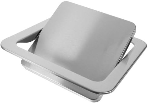 Alipis Stainless Steel Flap Lid for Garbage Bin, Sqaure Trash Can Cover Lid Replacement, Built-in Metal Waste Bin Lid for Square Garbage Can, Bathroom Garbage Can, Kitchen Garbage Can (23x23cm)