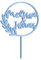 Cake Topper personalisiert mit Namen - Naturholz Dekoaccessoire Kuchen Torte, Material: Birke Multiplex (Birke Multiplex-blau)