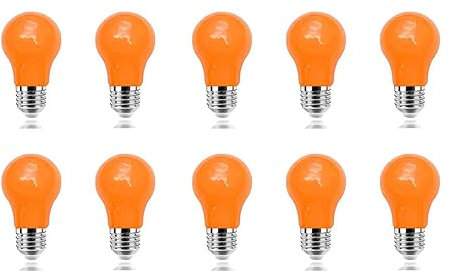 ZFQ 10er Pack Farbige 3W LED Glühbirnen, Exquisite Birnenform E27 Beleuchtung Glühbirnen, bunte glühbirnen, AC220V, Orange, für Party Halloween Hochzeit Weihnachten Bar Weihnachtsdekoration