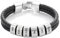 bijuuu Lederarmband Herren – Echtleder Armband mit Namen – Flechtarmband aus Leder inklusive Gravur – Namensarmband personalisiert – Geschenke für Männer – Edelstahl – Silver Beads (2 Ringe)