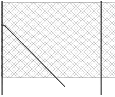 Tidyard Maschendrahtzaun Drahtgeflecht Set Komplettset Zaun Gartenzaunset Zaunset Drahtzaun Maschendraht Gitterzaun Wildzaun Zaun Maschung Zaun-Größe: 1,6 x 25 m (H x L) Verzinkter Stahl Anthrazit