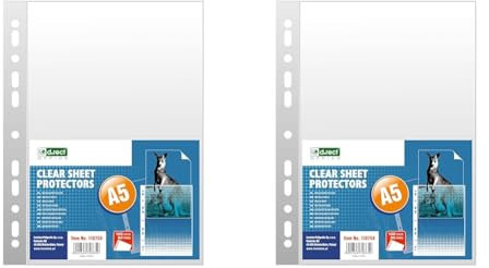 D.RECT - Prospekthüllen | Stark Folien Dokumentenhüllen | Transparent Klarsichthüllen | Zum Ordnen Und Schutz | 50 Μm A5-100 Stück (Packung mit 2)