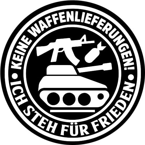 Keine Waffenlieferungen Ich steh für Frieden Aufkleber 4,5 cm