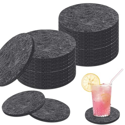 30 Set LAINIKE Filzuntersetzer Rund Glasuntersetzer Untersetzer Filz Untersetzer Gläser Waschbarer Untersetzer Rutschfester Hitzebeständiger für Tassen Tisch Bar Getränke