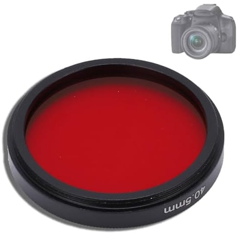 Beufee Objektivfilter, Rotfilter, Kamerafilter, Kamera-Vollrotfilter, Kameraobjektivfilter, Vollrotfilter, Kamerafilter Und -Effekte,Kratzfester Full Red Lens Filter (40.5mm)