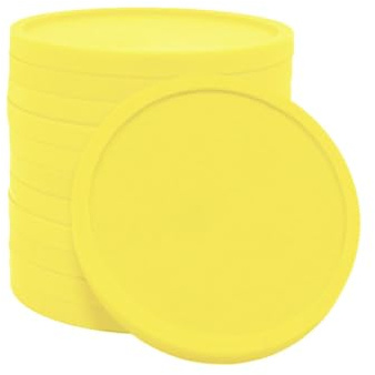 CombiCraft Schließfachmünze 2€ Format in Gelb - 100 Stück - 25.75mm - Einkaufswagenmünze - Münze für 2 Euro Schlösser
