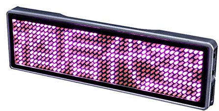 belupai LED-Namensschild, wiederaufladbar, scrollendes Namensschild, programmierbare Nachrichtenanzeige, Mini-ID-Tag, für Hotel, Restaurant, Geschäft, Bar, Ausstellung (Rosa)