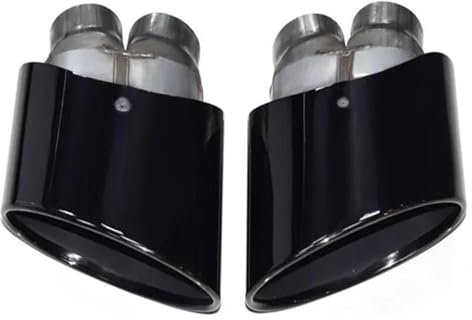 Auspuffblenden Für A&udi RS3 RS4 RS4 RS5 RS6 S3 S4 S5 S6 Doppelte Innere Schalldämpferspitze Auto Ovale Auspuffspitze Auspuffrohr Endrohr(Schwarz)