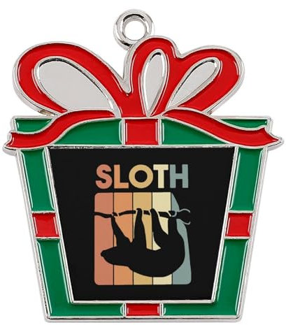 1980er Retro Faultier Weihnachtsdekoration Christbaumschmuck Weihnachtsdeko Anhänger Trapez