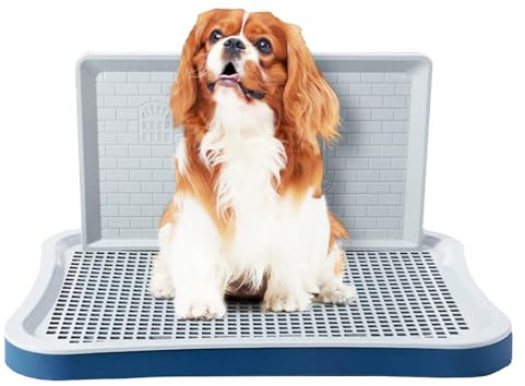 Dog Potty Training Toilet, Puppy Pad Holder with Wall Column, Portable, Mesh Training Potty for Large, Small, Medium Pets