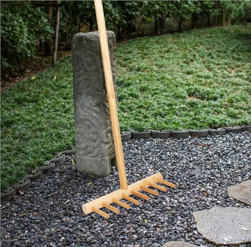 ZHAOXI Râteau de Jardin Zen d'extérieur, Taille complète 48 Grand râteau Zen en Bois Naturel Japonais pour l'extérieur, râteau en Bois Robuste pour Roche de Jardin et Motif DIY