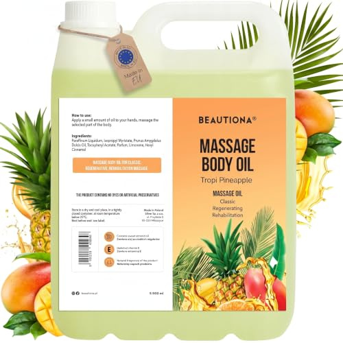 Massageöl 5 Liter Pineapple – vegan, 100% natürlich & GVO-frei – Wellness-Öl & Körperöl in Spa-Qualität für Massage & Pflege, Männer & Frauen