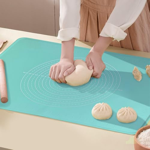 Silicone Baking Mat Extra Large Non-Stick Baking Mat with High Edge, Food Grade Silicone Dough Rolling Mat for Making Cookies, Macarons, Multipurpose Mat, Countertop Mat, Placemat (16X24)
