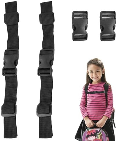 YJSDDNTY Verstellbarer Brustgurt Rucksack,Verstellbarer Brustgurt,Verstellbarer Rucksack Heavy Duty Schultergurte,geeignet zum Joggen, Wandern, Reisen, Klettern (2, schwarz)