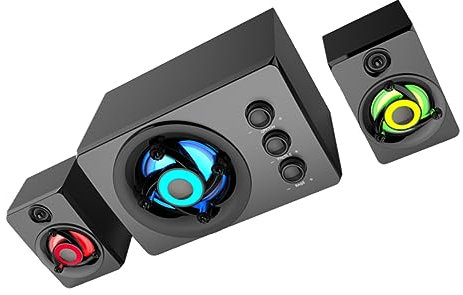 UKCOCO 1satz Stereo Lautsprecher Mit Holzgehäuse Und Bassbox USB Multimedia Soundbar Für Pc Tv Und Musikgenuss Mit -lichteffekten Und Verlustfreier Audioqualität