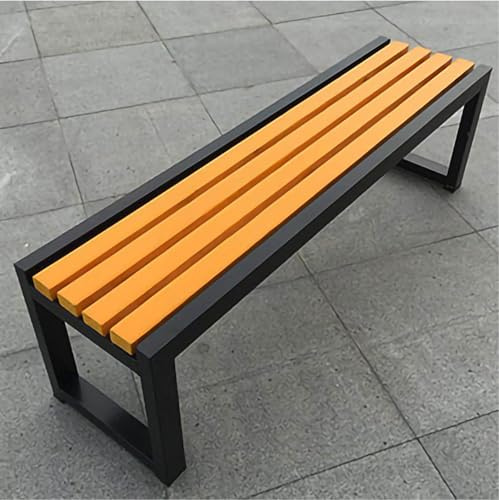 Moubhjd Park Heavy Duty Bench Garden Benches Outdoor Patio Seat Metal Cast Iron Solid Wood Slatted 2-4 Seater Indoor/Yard Furniture Benches(Size:100cm)