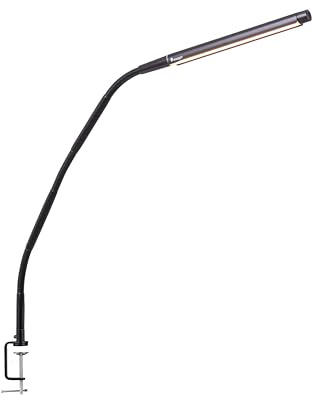 Daylight Electra™ Modern LED Table Lamp with 3 Color Temperatures, Cool Light, Warm Light, Anti-Glare Shade, Adjustable Brightness/95+ CRI/Flexible Arm & Rotating Shade (2500 Lux, 800 Lumens, Black)
