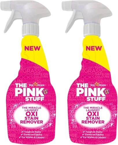 The Miracle Laundry Oxi Stain Remover 500 ml Each Pack of 2 - Pink Stuff Stain Remover for Clothes White and Colours or Fabric with Fresh Clean Fragrance