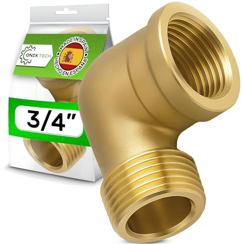 Raccordo 3/4 in Ottone per Tubi in Ferro con Curvatura Femmina-Maschio - MADE IN SPAIN - Garanzia di 5 Anni - ONIX TECH