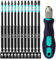 150 mm Torx Bits Set Lang mit Griff Hakkin 13 Stück Bitsatz für Akkuschrauber 1/4 Schraubenzieher S2 Torx Schraubenzieher Bit Set mit Loch T7,T8,T9,T10,T15,T20,T25,T27,T30,T40