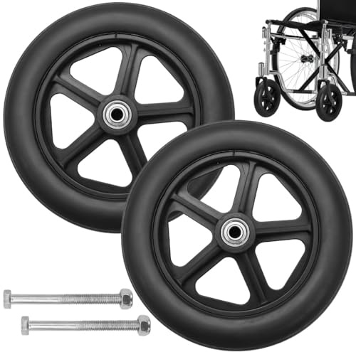 Vorderrad für Rollstühle, Rollatoren, Gehhilfen, 19,1 cm (7,5 Zoll), mit 5/16 Zoll Metalllager als Ersatz, 2 Stück