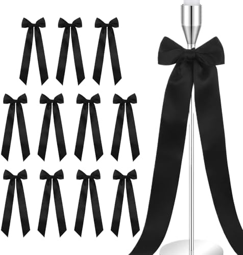 Butterfly Ribbons For Wine Glasses | 12 Pieces Satin Bow for Candle Holders & Glasses | Pre-tied Party Supplies For Packaging Dinner Birthday
