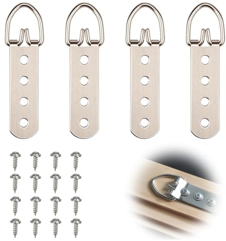 QYHON Bildaufhänger schwere Bilder, Spiegelhalterung Wand 4er Set | Bildaufhänger, Bild Aufhänger, Aufhänger für Bilder, Spiegelhalterung & Bilderhaken zum Schrauben – vielseitig & stabil