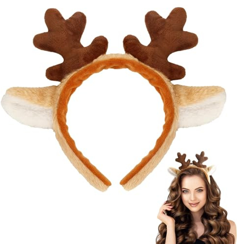Yicelerate Rentier Haarreif,Hirschgeweih Haarreif,Rentier Geweih Haarreifen,Haarband Weihnachten Für Damen Kinder Weihnachten,Kostüm,Karneval,Mottoparty