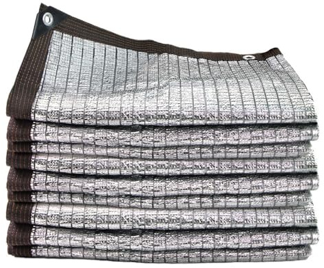 Voile d'ombrage d'extérieur – Protection à 75 % contre les UV en aluminium pour tonnelle, pergola, balcon – Tissu en maille (3 x 8 m)