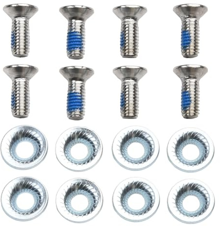 NiuLumea Snowboard Bindung für Unterlegscheibe und M6x16 Feste Schrauben Set Metall Anti-Rutsch Spacer Kit Skibindeplatten 16-teilig (Schwarz Weiß)