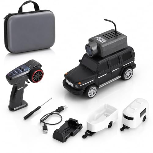 Cuifati RC-Auto, 1:64, 3 Geschwindigkeitsmodi, FPV-RC-Drift-Rennwagen, 2,4 G Umgebungslichter, Kleines -Auto mit HD-Kamera und Fernbedienung für Indoor-Rennen