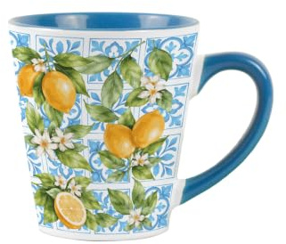 Amalfi Coast Blue Latte Mug - Small Ceramic Coffee Cup Souvenir Gift