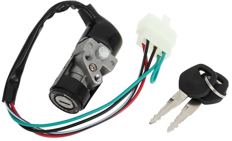 Sourcingmap 5 Wire Ignition Switch Lock for GY6 125, w/ 2 Keys | Scooter Security, Motorcycle Starter Switch