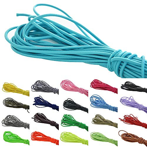 Roban Fashion 10 m elastische Gummikordel 3mm Gummischnur Elastische Kordel Hutgummi Auswahll aus 32 Farben,Türkis