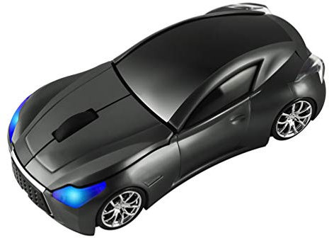 3C Kingdom Cool Sports Car Shaped Wireless Mouse 1600DPI 3 Button Portable Optical Office Cordless Mice with USB Receiver for PC Computer Laptop Gift (Gray)