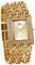 JewelryWe Muttertagsgeschenk Damen Uhren Elegant Analog Quarz Armbanduhr Strass Rechteckig Beiläufige Uhr mit Silber Zifferblatt und Gold Panzerkette Armband