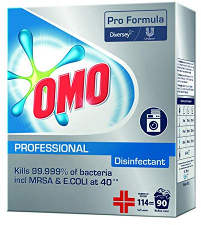 OMO Lessive en poudre Professionel Disinfectant, 90 lavages