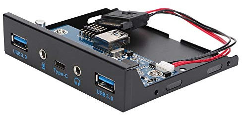 Panneau Avant de Lecteur de disquettes 3.5 Pouces USB 3.1 Ordinateur, Vitesse de Transmission de 5 Gbps, 2 concentrateurs USB 3.0, 1 Interface de Type C, 1 Interface Audio, 1 Interface de microph