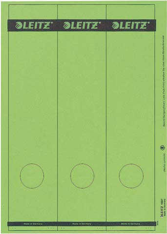 LEITZ® Rückenschild, auf A4-Bogen, selbstklebend, Papier, breit/lang, 61 x 285 mm, grün (75 Stück), Sie erhalten 1 Packung á 75 Stück