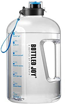GHONLZIN Bottiglia d Acqua, Water Bottle 2.5 L Borraccia sportiva acqua con Indicatore del Tempo Bottiglia d'Acqua Senza BPA per Corsa, Ciclismo, Lavoro e Palestra