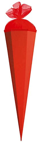 alles-meine.de GmbH Schultüte - Rohling - ROT - 35 cm - Filzabschluß - Zuckertüte - zum Basteln, Bemalen und Bekleben Bastelschultüte