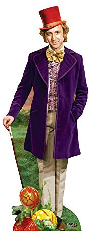 Star Cutouts Ltd SC1650 Pappaufsteller Willy Wonka (Gene Wilder), lebensgroß, mit Mini-Ausschnitt, perfekt für Geburtstage, Geschenke, Partys und Fans, Einfarbig, LIFESIZE