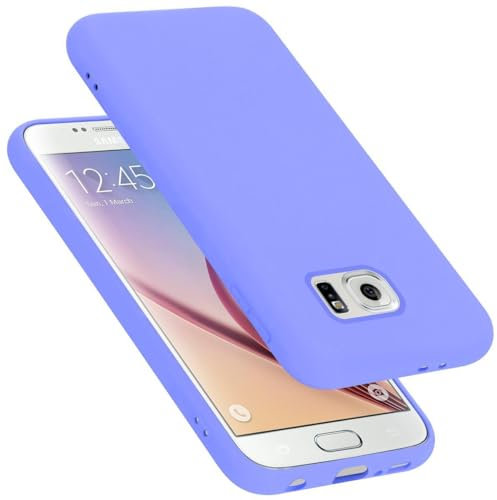 Cadorabo Hülle kompatibel mit Samsung Galaxy S6 Hülle Silikon Handyhülle für Galaxy S6 Case aus flüssigem Silikon- Kratzfeste und stoßfeste dünne TPU Schutzhülle - Liquid HELL LILA