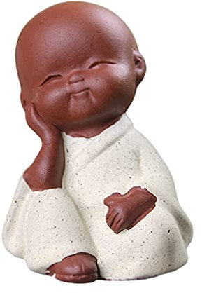 Gazechimp Buddha Statuen, Kleine Niedliche Buddha Deko Figur, Buddha Ornament aus Keramik, Mönch Figur für Haus Dekoration, Chinesische Zarte Keramik Kunst und Handwerk, Weiß