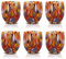 MAZZEGA ART & DESIGN - 6 Bicchieri da Acqua Classic in Vetro Soffiati e Lavorati a Mano con Murrine di Murano, linea “I Colori di Murano” 320 ml. Made in Italy (ROSSO, 6)