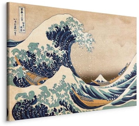B&D XXL - Akustikbild die große Welle vor Kanagawa 120x80 cm 1 tlg Bilder Akustikschaum Schallschutz Kunst Akustikpaneele Wandpaneele Schalldämmung Wandbild Schallabsorber Hokusai - p-B-0009-b-a