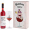 Herz & Heim® Lustiges Party-Geburtstagsgeschenk mit Lieblingswein und bedrucktem Leonardo Weinglas in Geschenkverpackung Weiß, Weinhorn
