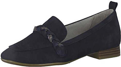 Tamaris Comfort Damen 8-84200-20 Leder Comfort Fit Wechselfußbett Damenschuh mit Kette Alltagsschuhe Business Slipper