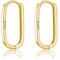Reffeer U-Creolen Aus 925er Sterling Silber für Damen, Minimalistische Creolen, Huggie-Ohrringe (B-Gold Plated)
